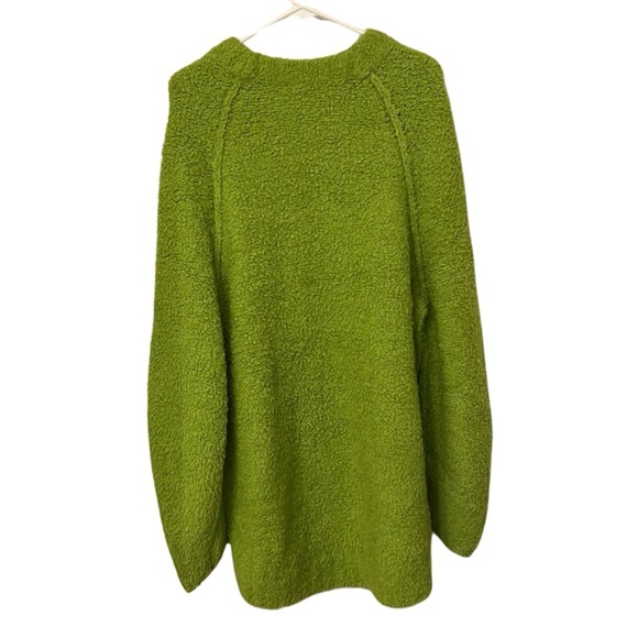 Free People x Anthropologie Women’s Fussy Neon Green Teddy Sweater Tunic Size XS - Picture 4 of 9